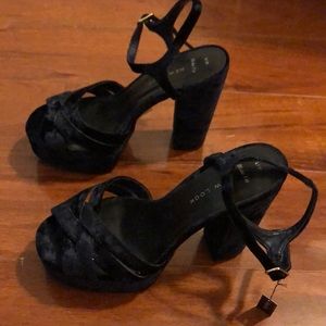 New Look Chunky velvet platforms
